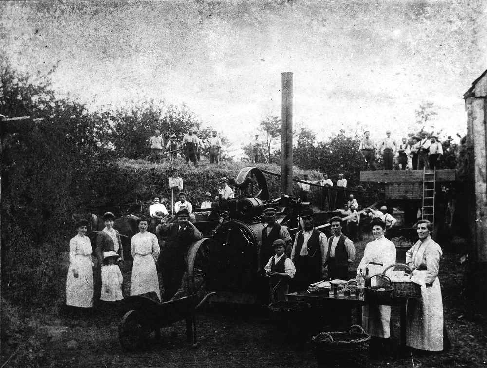 Steam threshing at Grouville, circa 1907 - one of the photographs featured in the new supplement