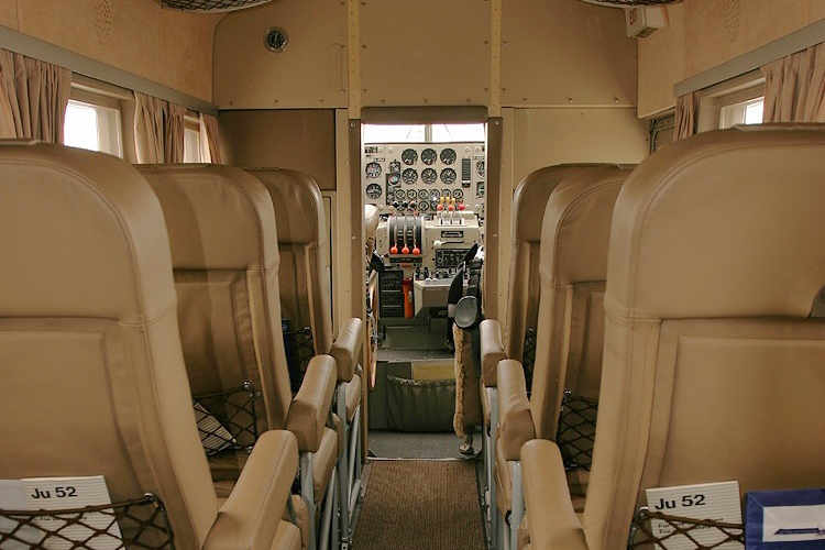 The inside of the Junker Ju 52. Picture: Michael Fritz