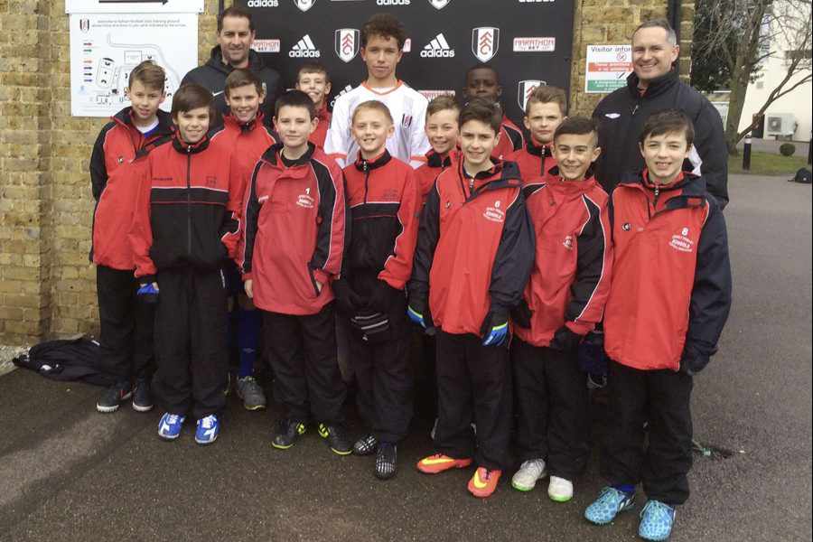 The squad met up with former Jersey player Marlon Fossey (in white), who now plays for Fulham