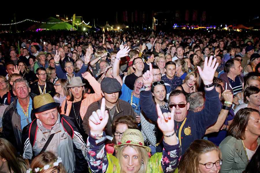 The crowd enjoying Madness - the last act ever to perform at Jersey Live