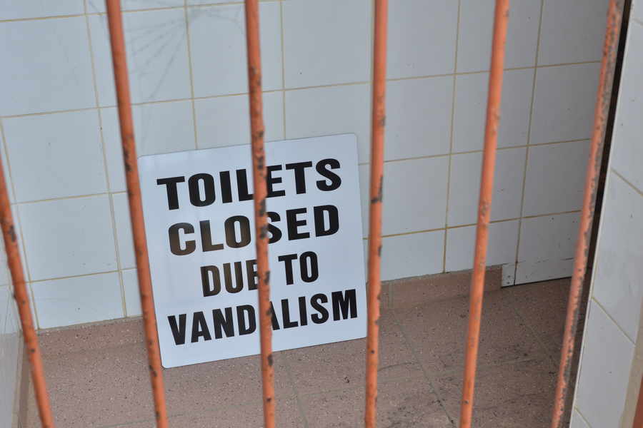 Vandals have forced the toilets to be closed