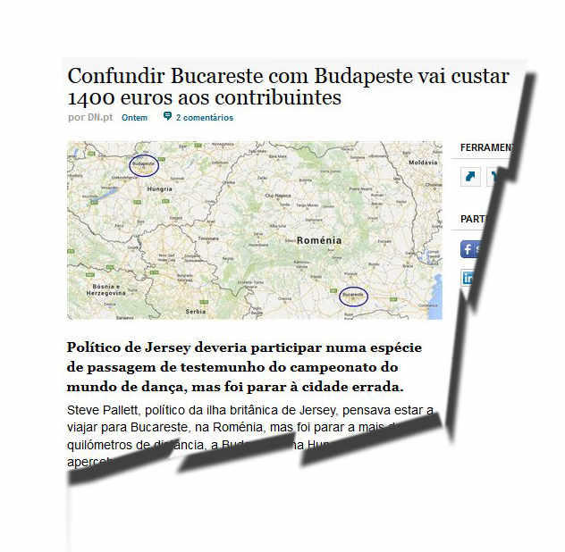 The story in a Portuguese newspaper