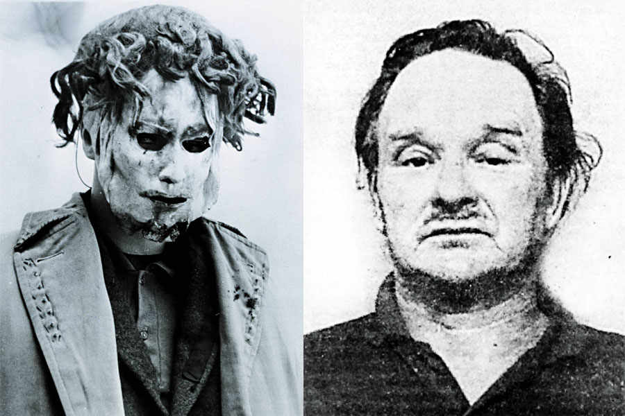 Edward Paisnel, the Beast of Jersey, who wore the mask on the left, was sentenced in 1971 to 30 years in prison after a string of sex crimes against children