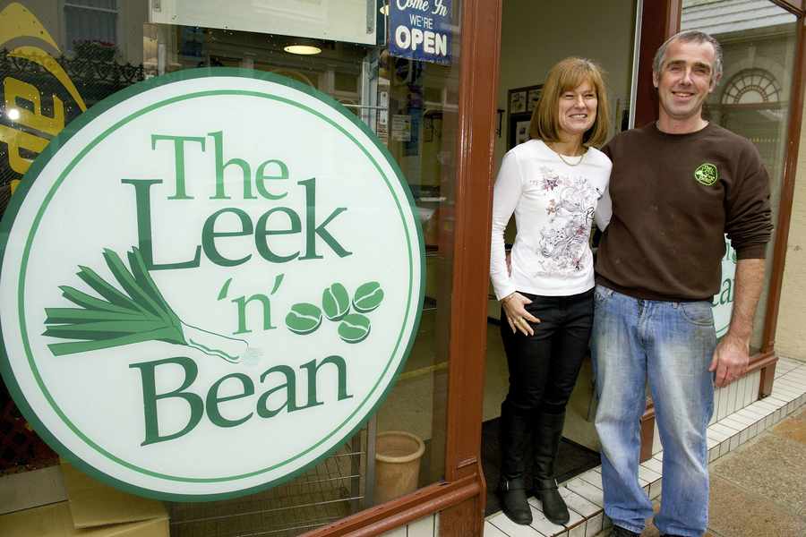 Jacqui Denning and Neil Dingle, owners of the Leek 'n' Bean food and coffee shop in Cattle Street