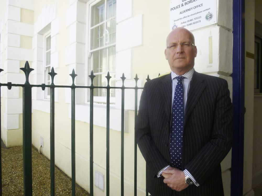 Guernsey's police chief Patrick Rice in Alderney Picture: EMMA PINCH