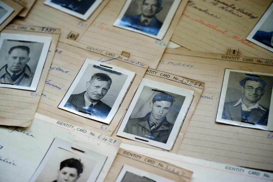 Registration cards of some of the Islanders who were sent away