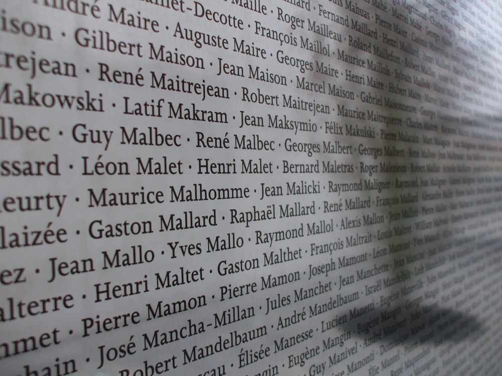 Many Channel Island deportees were sent to Compiegne-Royallieu in France. Their names are shown on a wall of names featuring all those who passed through the camp.