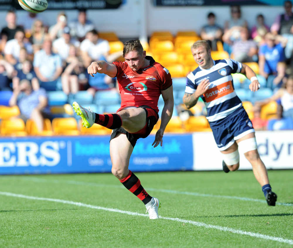 Fullback Richard Lane clears for Jersey PICTURE: VARLEY PICTURE AGENCY