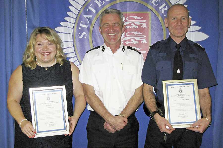 PC David Bisson (right) who worked with Dr Ross as the incident unfolded, also received an award