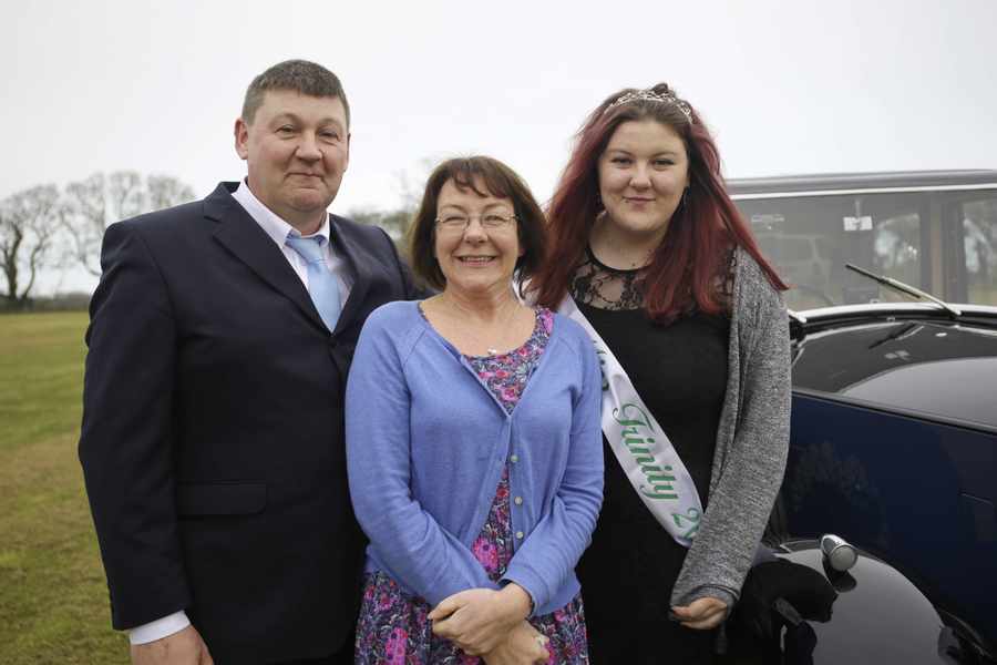 Miss Trinity 2015, Ani Keogh, with her parents Alison and Mark