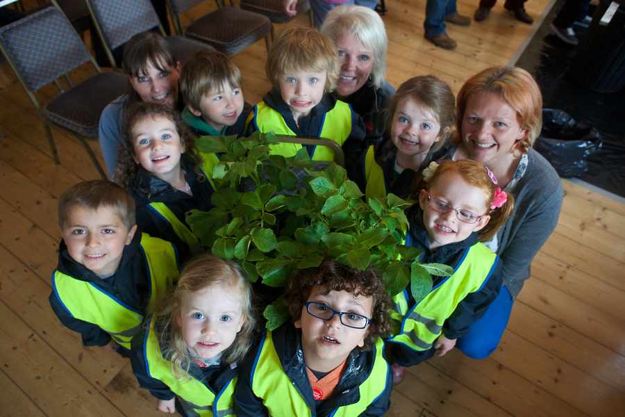 Last year's winners from Bel Royal School, who grew the heaviest crop