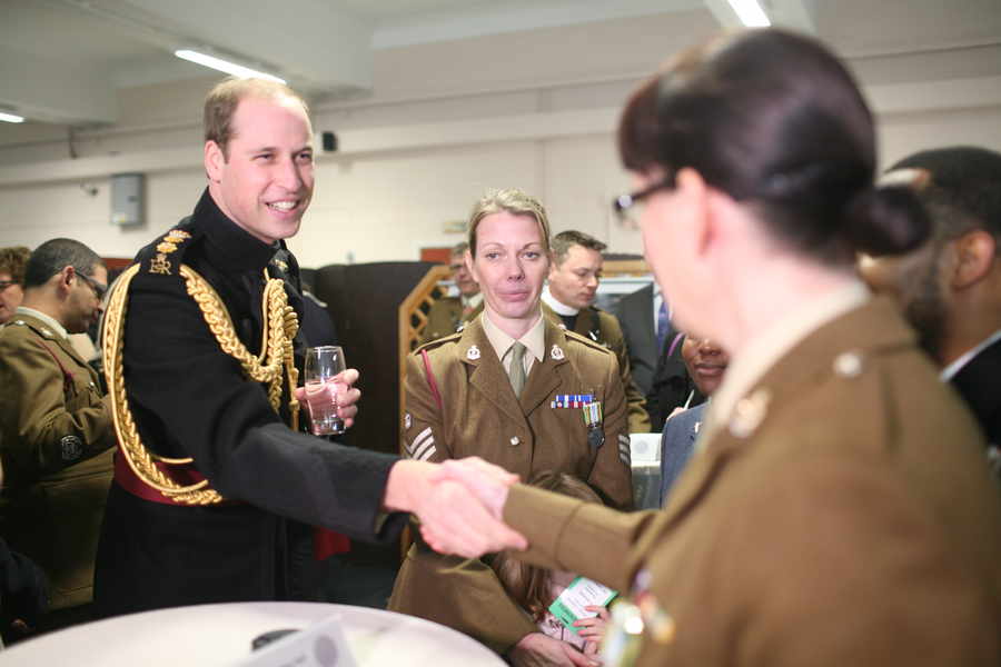Royal reward: Meeting the Duke of Cambridge when she received the Ebola Medal for service in West Africa Picture: LEIGHTON JENKINS