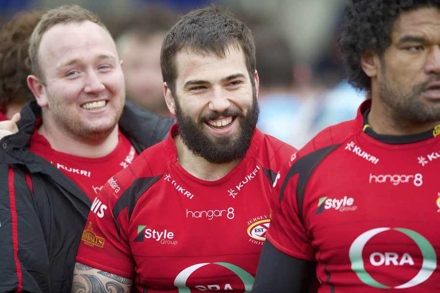 Danny Herriott (left) and Nacho Lancuba will start in the front row for the first time since Jersey's home win over Worcester Warriors. Picture: DAVID FERGUSON