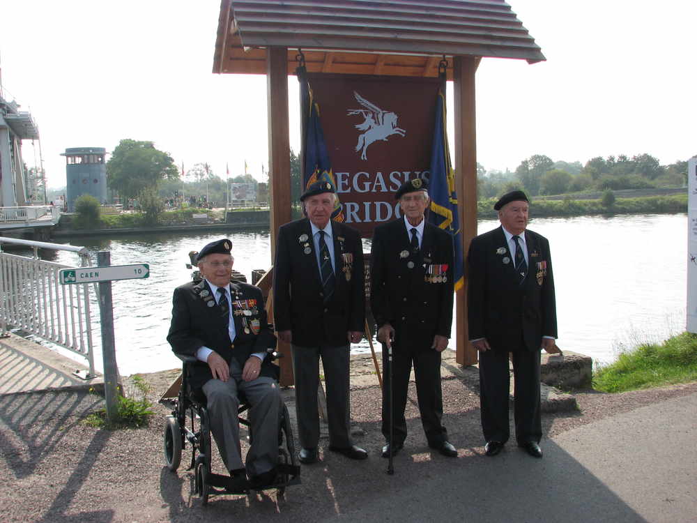 Island veterans at Pegasus Bridge in September 2014