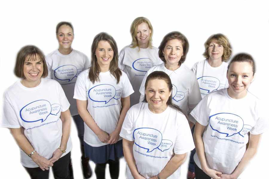 Islanders Jenny Matthews (far left) and Polly Ashton (third from right) support Acupuncture Awareness Week
