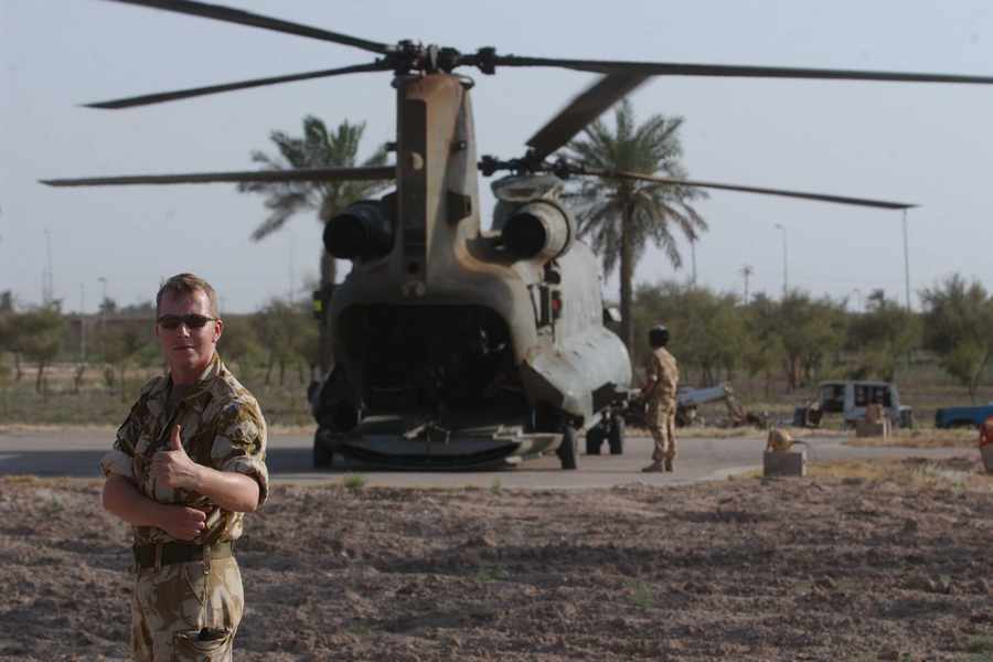 Joe Carnegie in Iraq as part of his former career as a soldier
