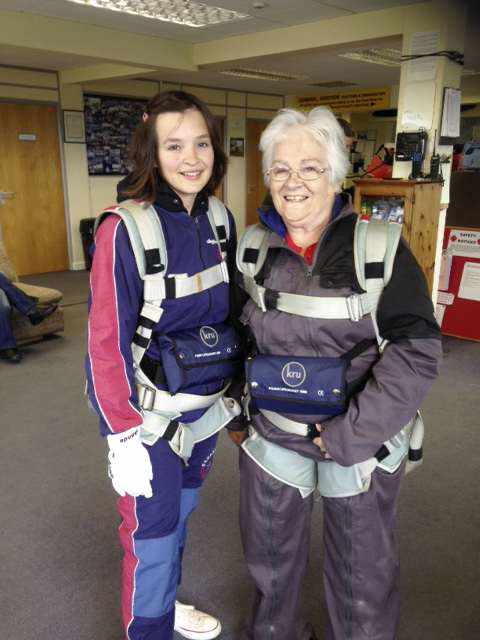 Ready for the high jump: Annette Le Riche and her granddaughter, Rachel