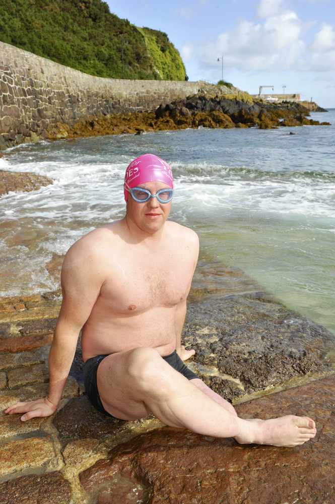 Amputee Damian Manning from London took part in the swim
