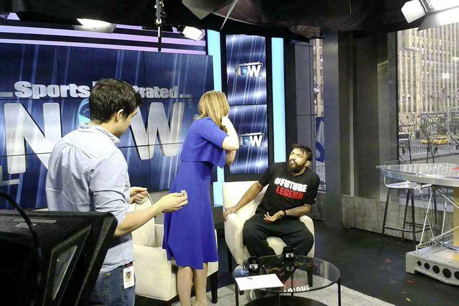 Liam McGeary at the USA Today studios for an interview with Sports Illustrated Picture: Mike Canas
