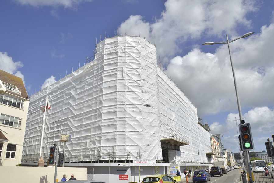 Developer Dandara's 66-72 Esplanade project is progressing and has been wrapped in protective sheeting