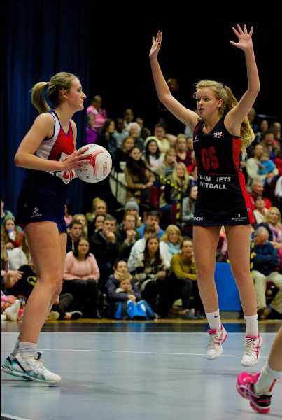 Rebecca Forrest (right) was named Jets' player of the match