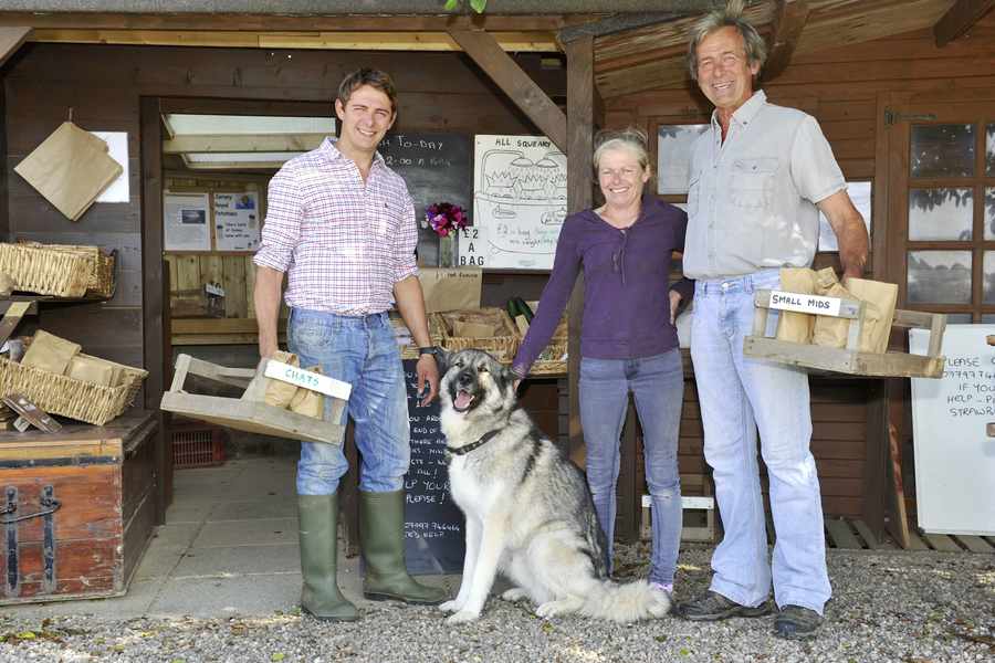Charlie, Nicki and Richard Le Boutillier at the Potato Shack with Wolf