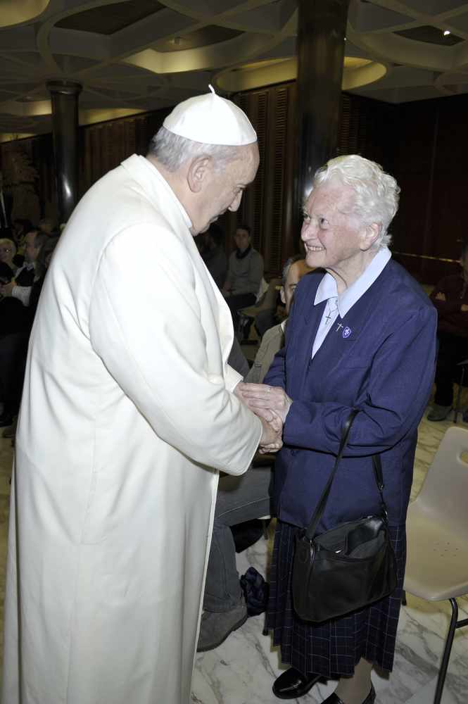Sister Marie Louise meets Pope Francis at the Vatican