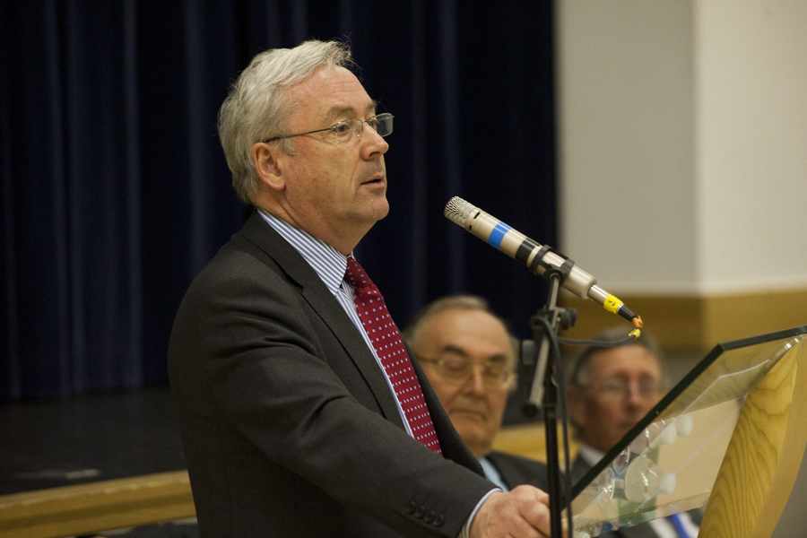 Richard Murphy in 2011 talking to the public at Hautlieu School about Jersey's tax system.