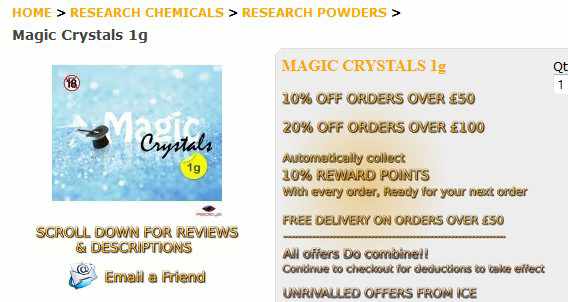 Ethylphenidate is also known by the name 'magic crystals'