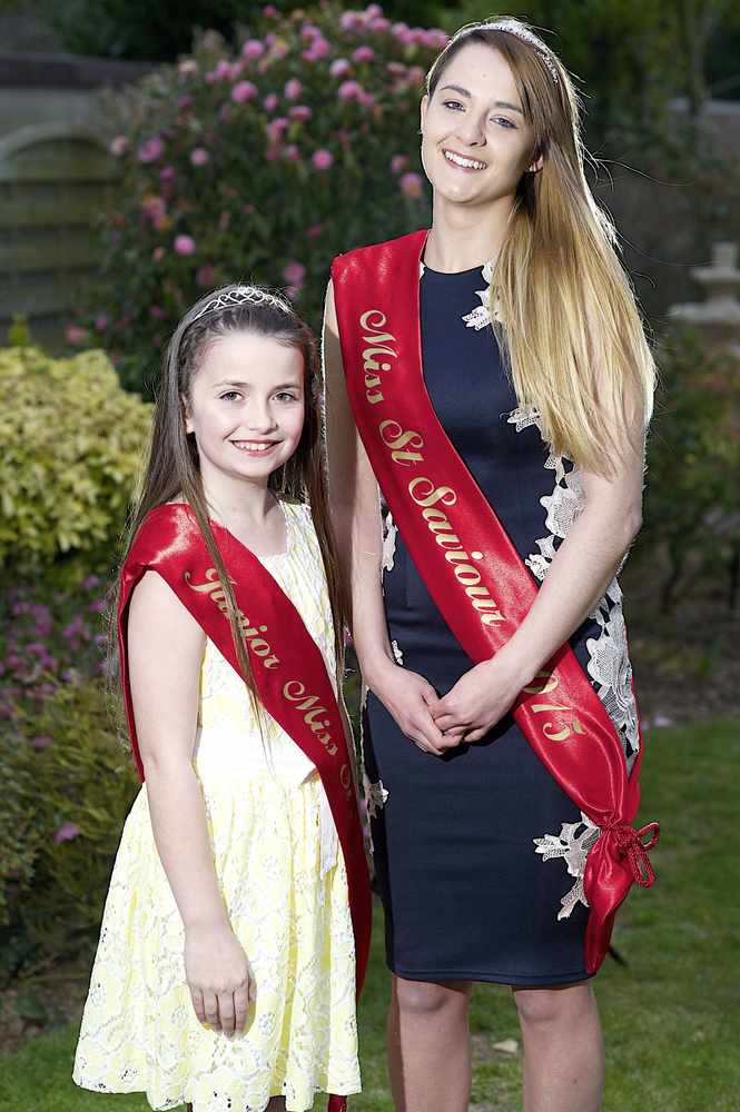 Kayleigh Larkin and Junior Miss St Saviour Lucy-Anne Richford