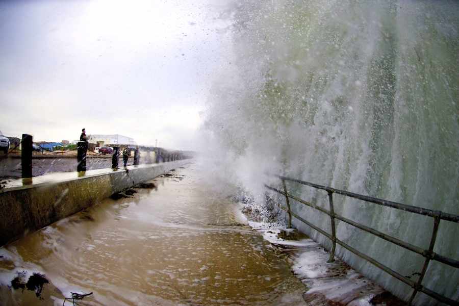 Jersey's seawalls take a battering when high tides combine with storm conditions