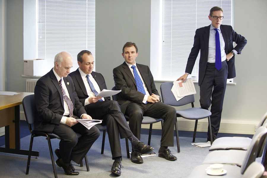The Council of Ministers met earlier this year to discuss their proposed strategic priorities. From the left: Health Minister Andrew Green, Economic Development Minister Lyndon Farnham, Treasury Minister Alan Maclean and Chief Minister Ian Gorst