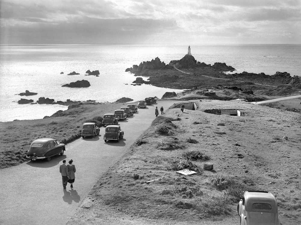 Professor Dame Sarah Cowley's father, Charles, was the assistant keeper at Corbière Lighthouse, which is pictured here in 1951
