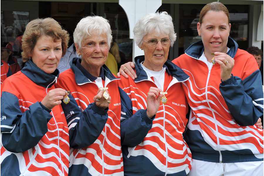 The Jersey team pose with their medals. Picture: DAVID RHYS JONES