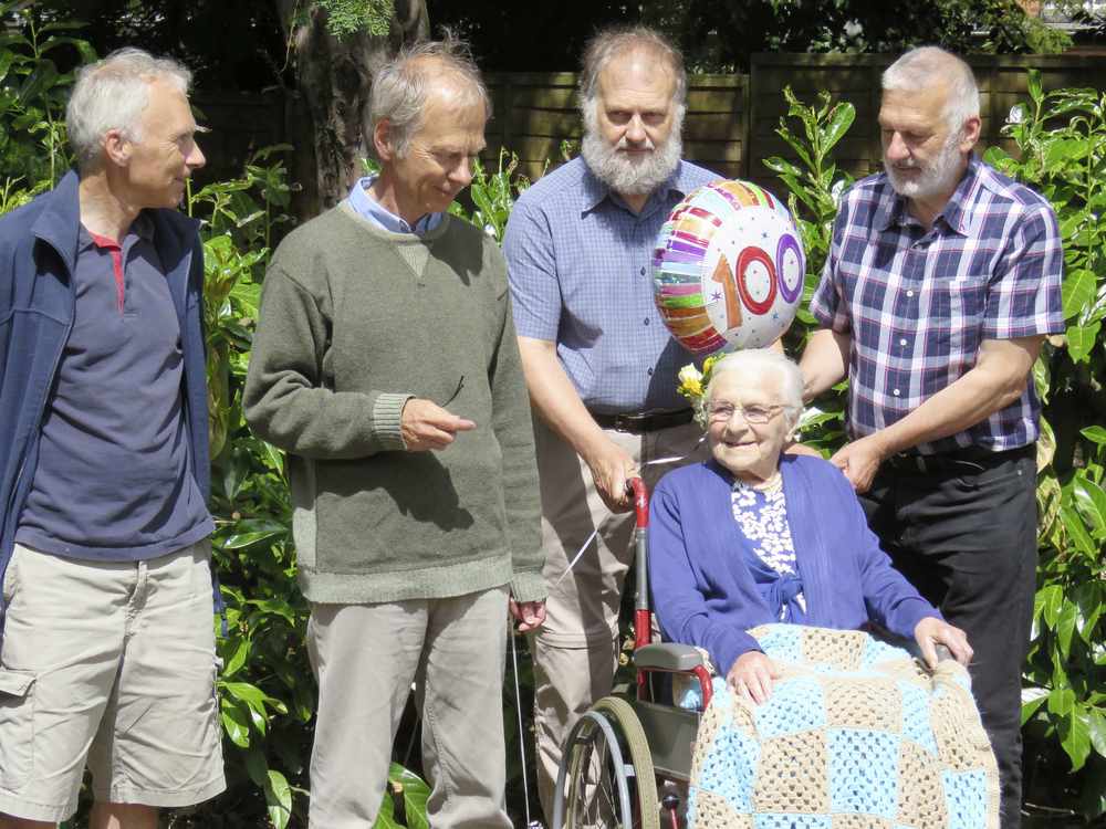 Nan was joined for her birthday by sons John, David, Christopher and Peter