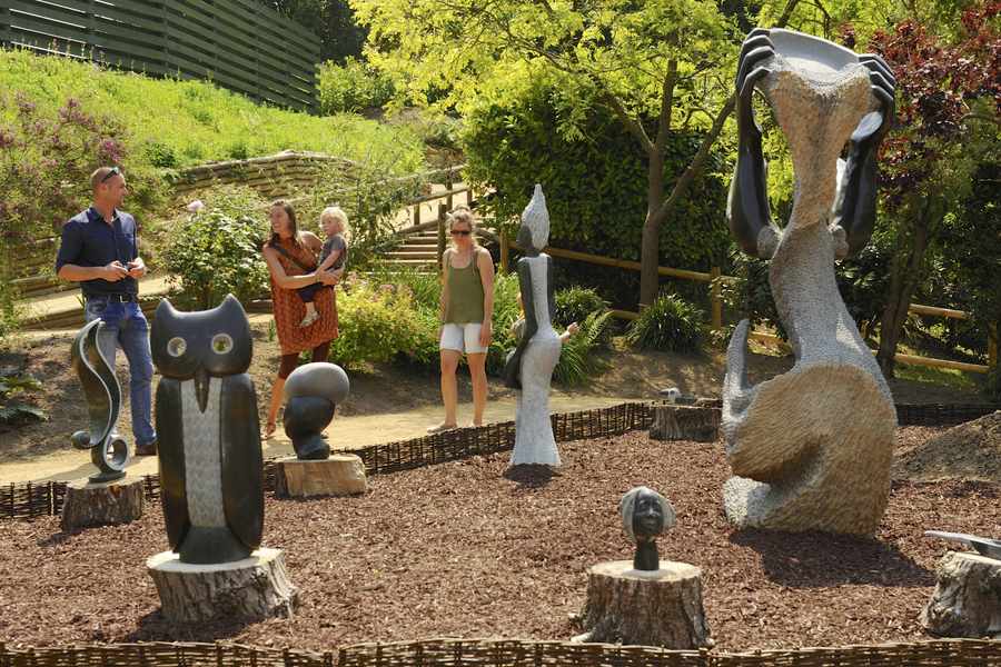The park features sculptures made in Zimbabwe