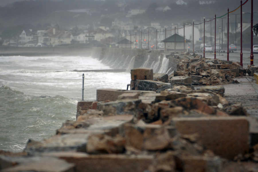 A demolished sea wall on the Avenue following the 2008 flooding