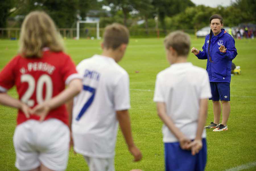 Everton in the Community sent female coaches to Jersey for the first time this year as they looked to expand their influence in the Island