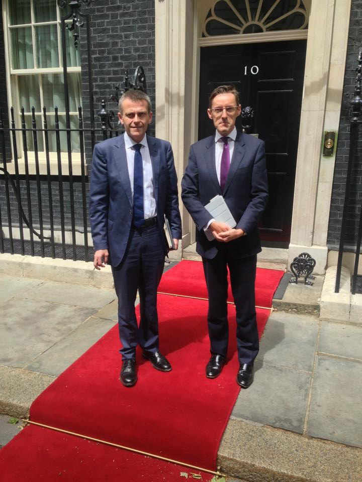 Chief Minister Ian Gorst and Senator Philip Ozouf in Downing Street