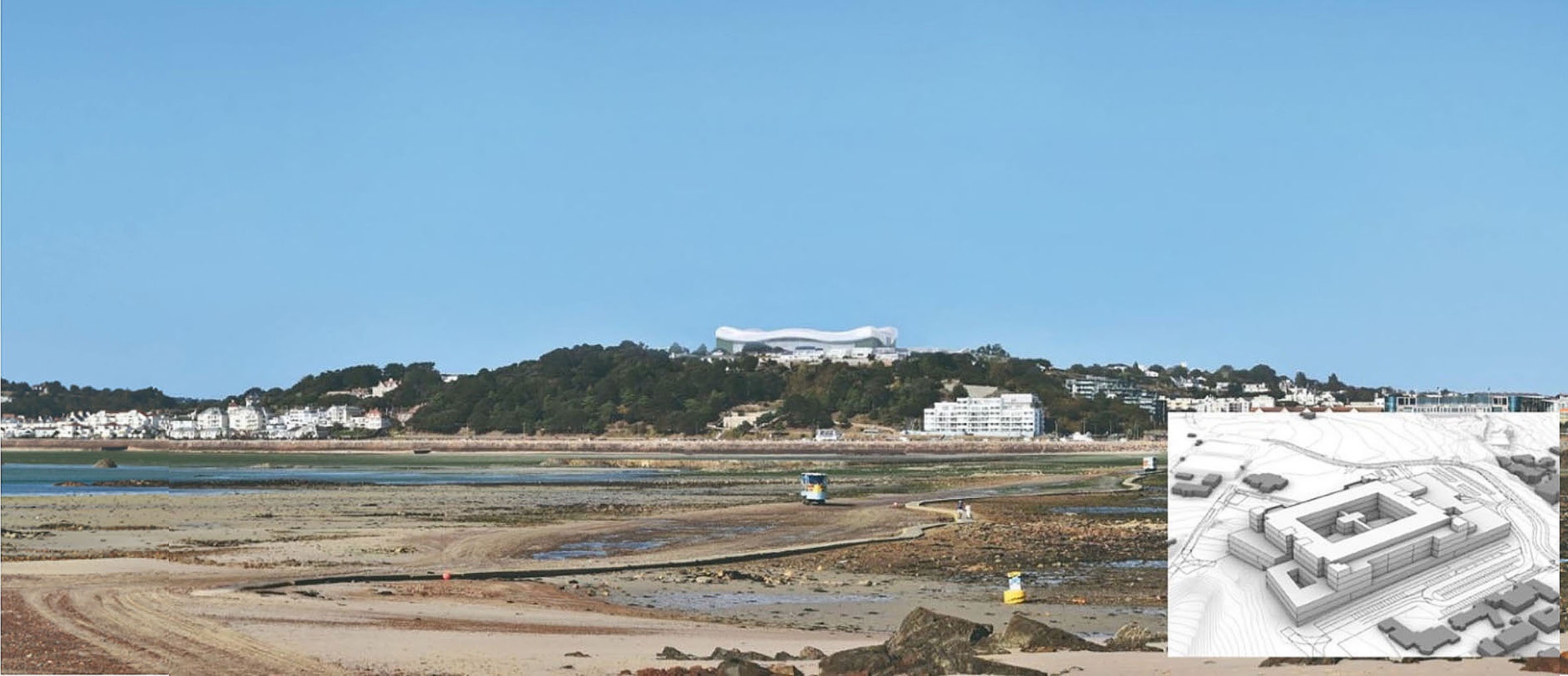 Concept designs for the new hospital. Skyline view from the south. Picture: Government of Jersey (31344509)