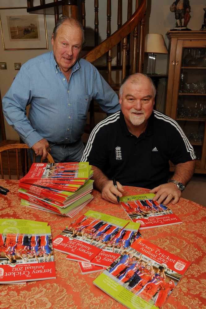 Dennis set up the Keith Dennis Young Cricketers Foundation with his wife, Janet. Former England captain Mike Gatting, pictured with Dennis, still regularly visits the Island to support the Foundation