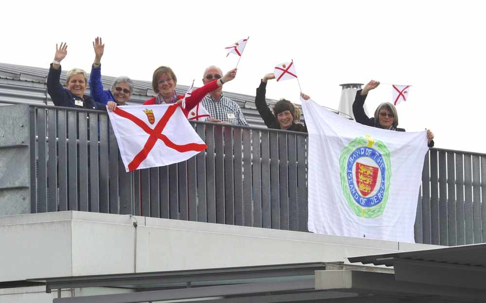 The Jersey Bad Wurzach commitee welcomed the Jersey party at Friedrichshafen Airport when they arrived on Saturday