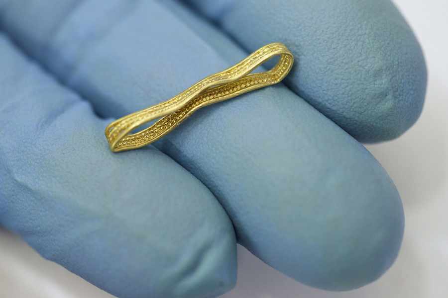 A gold ring found in the hoard