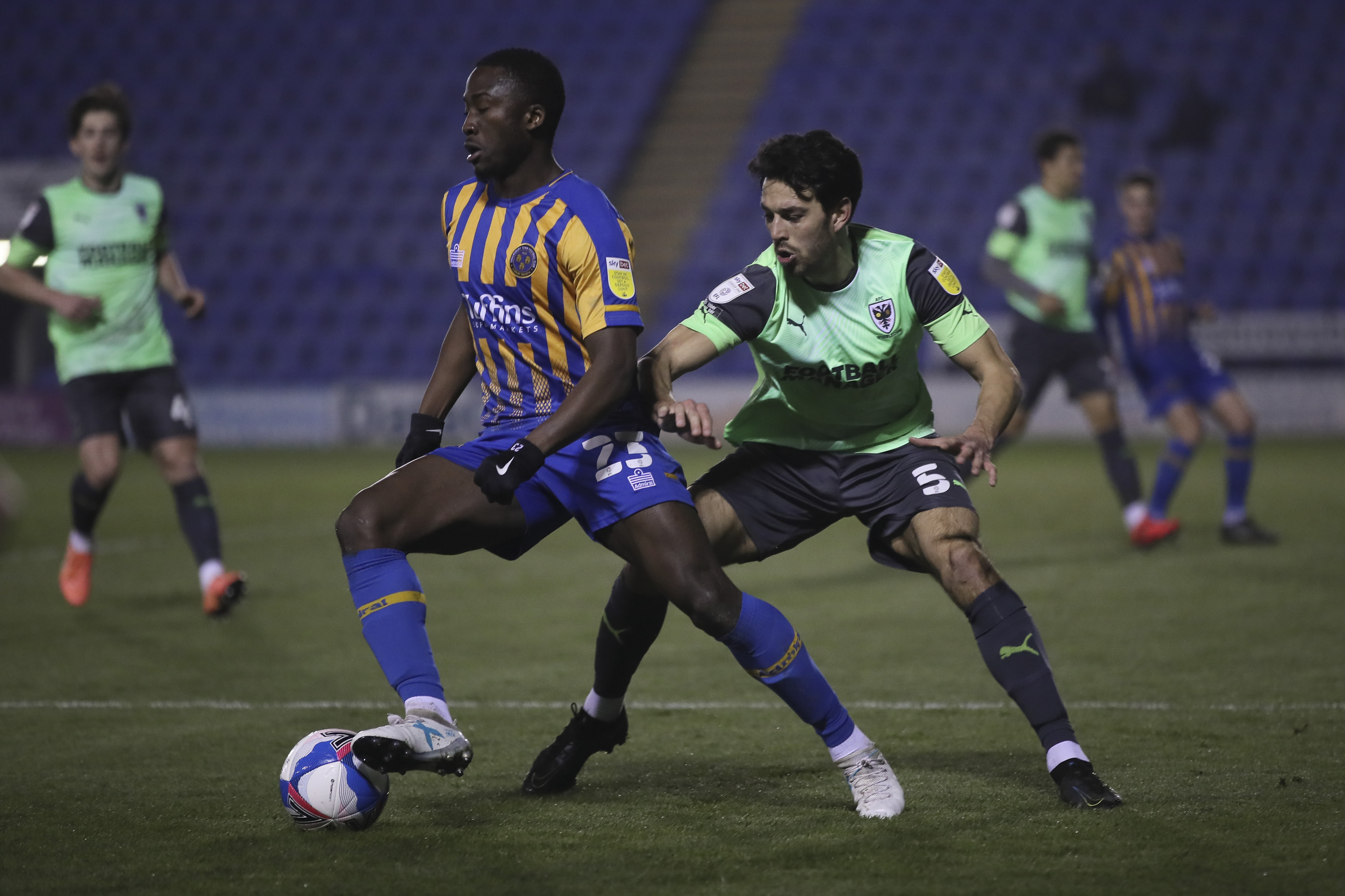 WIMBLEDON, UK. JAN 29TH Ayoub Assal of AFC Wimbledon celebrates after  scoring during the Sky Bet League 1 match between AFC Wimbledon and  Shrewsbury Town at Plough Lane, Wimbledon on Saturday 29th