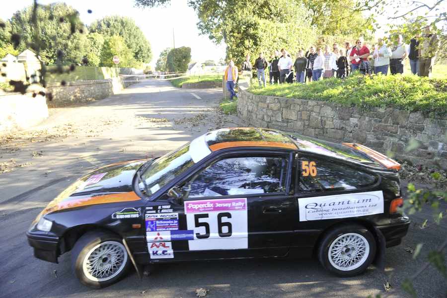 Martin Young and Craig Addlesee take a left-hand turn in their Honda CRX