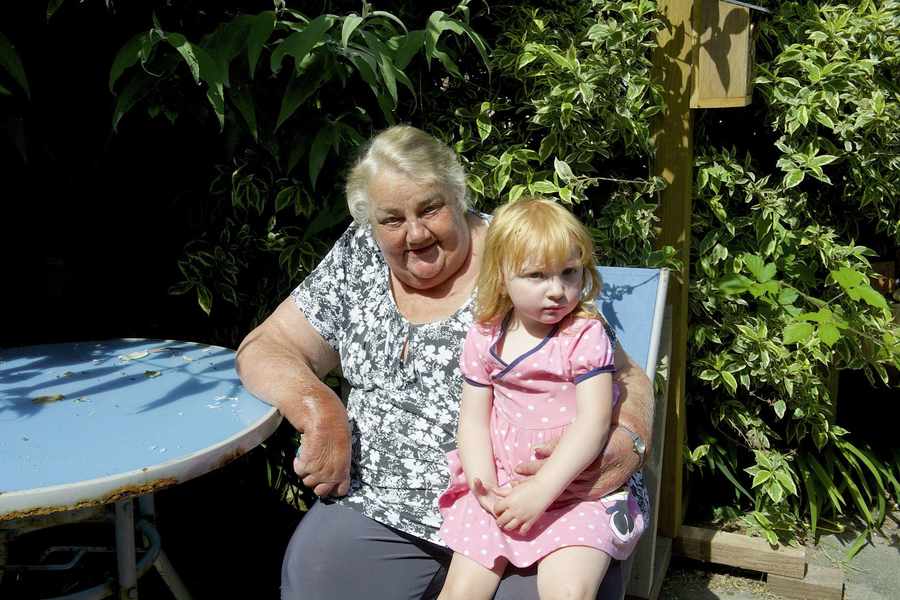 The 'amazing' Mary Bidan with her great-granddaughter Poppy Brady