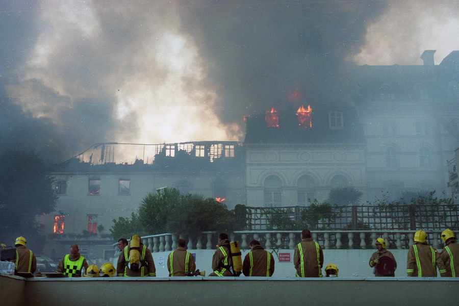 A major fire engulfed the Hotel de France