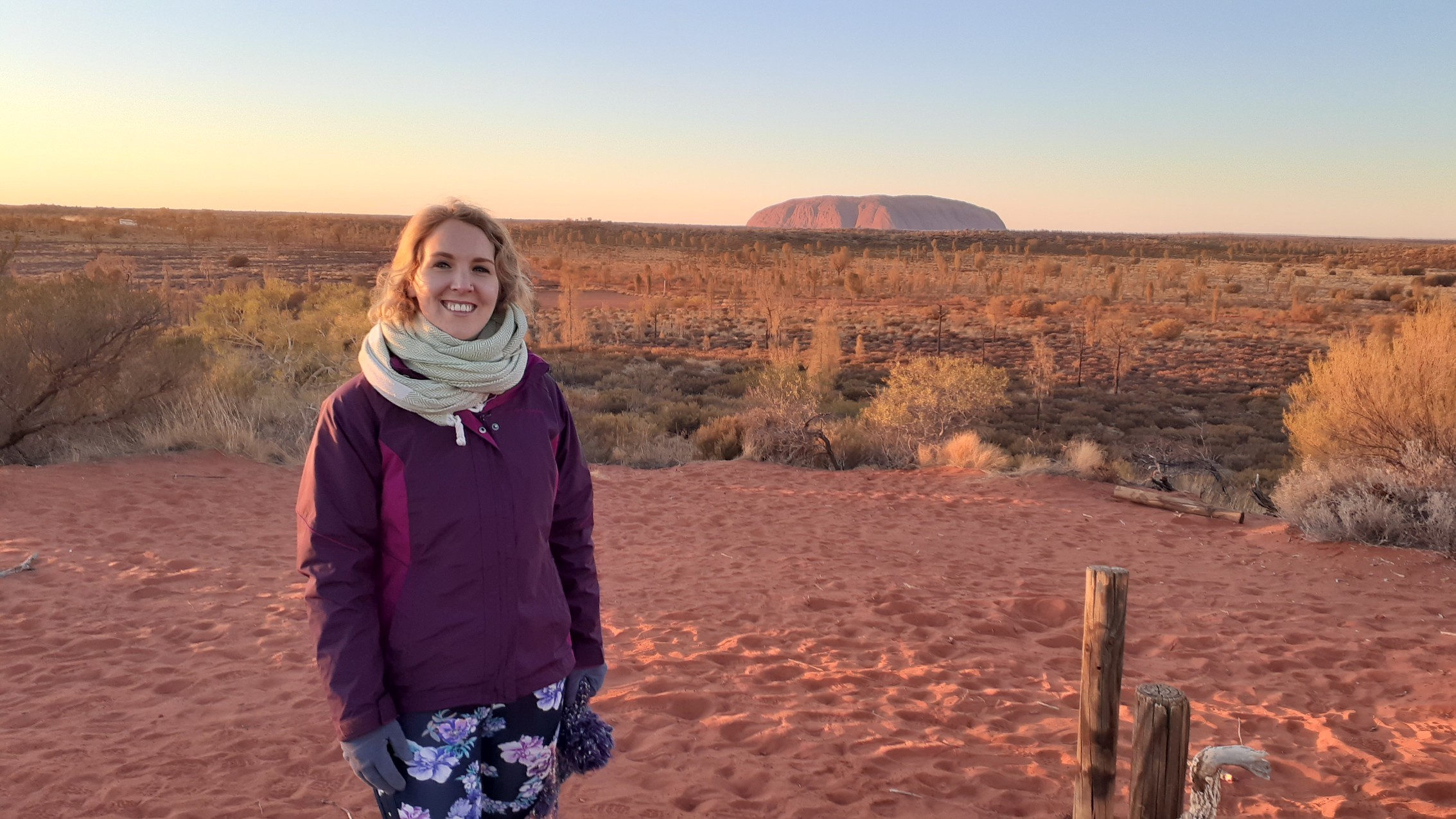 Sarah Renouf travelled in Australia, including to the famous Uluru landmark, before starting her job with the Red Cross (28480299)