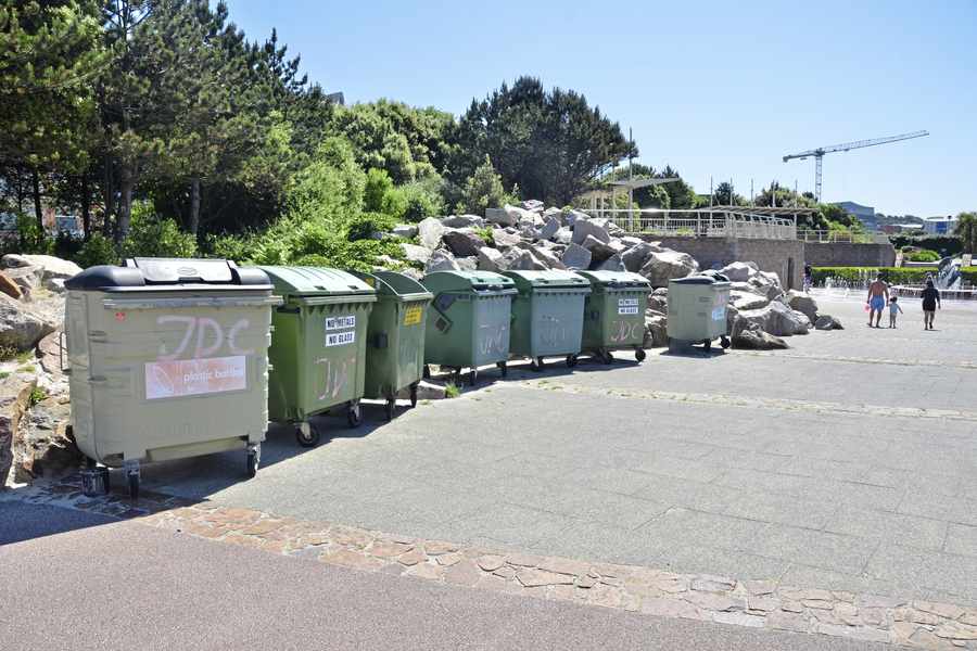 The Jersey Development Company recycling bins at Jardins de la Mer