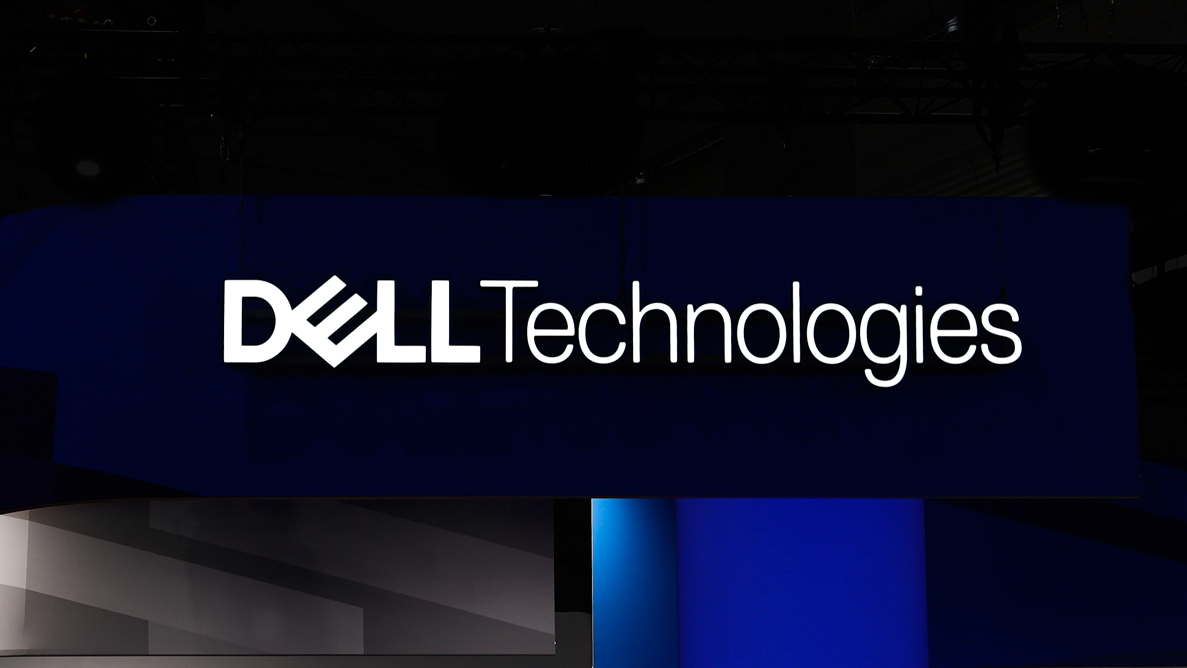 The Dell Technologies logo is being displayed on a pavilion.